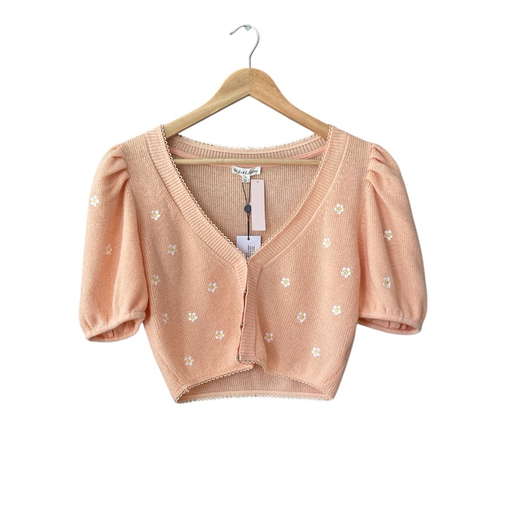 NWT For Love and Lemons Callie Cropped Cardigan